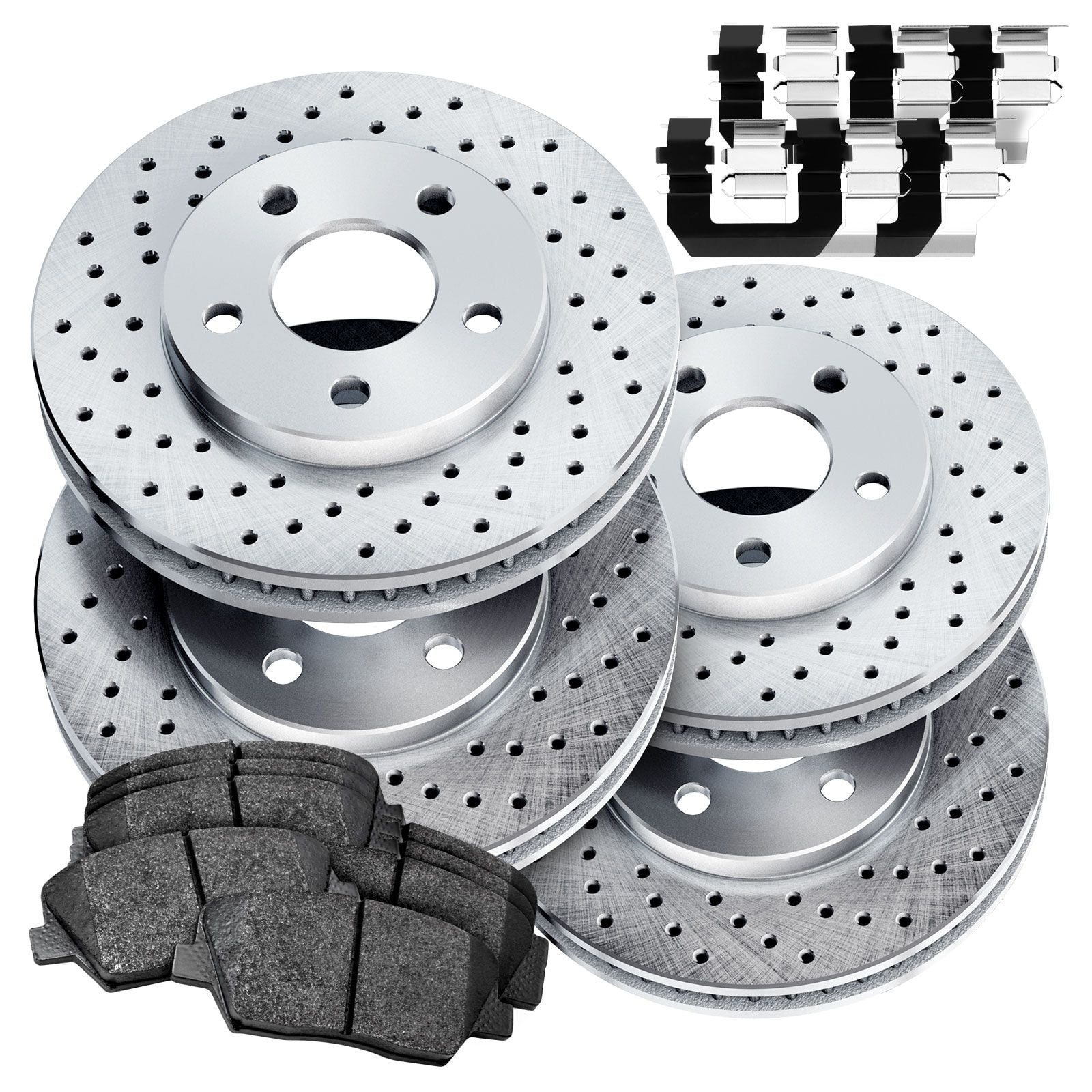 Front Rear Disc Brake Rotors And Ceramic Pads Kit For Nissan NV2500 NV3500 NV1500