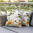 thumbnail image 4 of Hummingbird Flower Pillow Covers 2 Pack Spring Floral Pillowcase Waterproof Outdoor Throw Pillow Cover for Patio Garden Square Cushion 18”x18”, 4 of 9