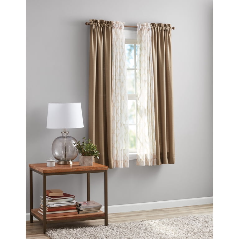 Mainstays Curtain And Sheers 4-Piece Panel Set Tan photo 2