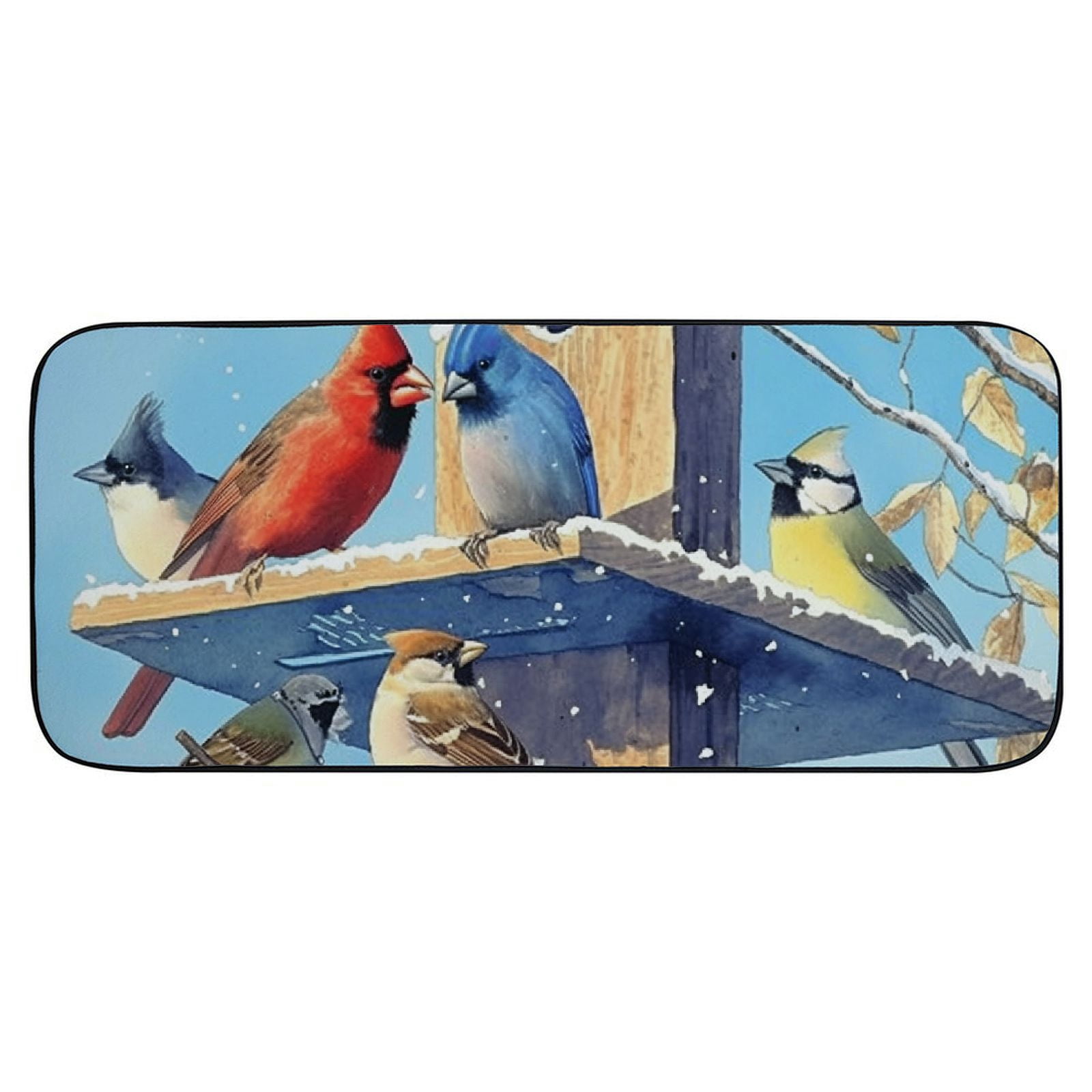 Heduofu Backyard Songbirds Doormat – Decorative Door Mat, Door Mat with Non-Slip Rubber Backing, Easy Cleaning, Traps Dirt, for Entry, Patio, Garage 19.68*47.24 in