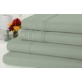 thumbnail image 2 of Rayon from Bamboo 4 Piece Luxury 3 Line Embroidered Sheet Set - 7 Colors - 3 Line - Sage - Queen, 2 of 3
