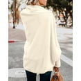 thumbnail image 4 of Women Kimono Batwing Cable Knitted Slouchy Oversized Wrap Cardigan Sweater, 4 of 4