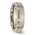 thumbnail image 4 of Titanium Grooved Edge 6mm Brushed and Polished Band Size: 14; for Adults and Teens; for Women and Men, 4 of 6