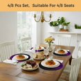 thumbnail image 6 of Purple Rose Round 13 Inch Placemats Set of 8, Abstract Spring Flowers Vintage Black HeatResistant Non Slip Place Mats for Dining Table, Wipeable Braided Kitchen Table Mats for Housewarming, 6 of 9