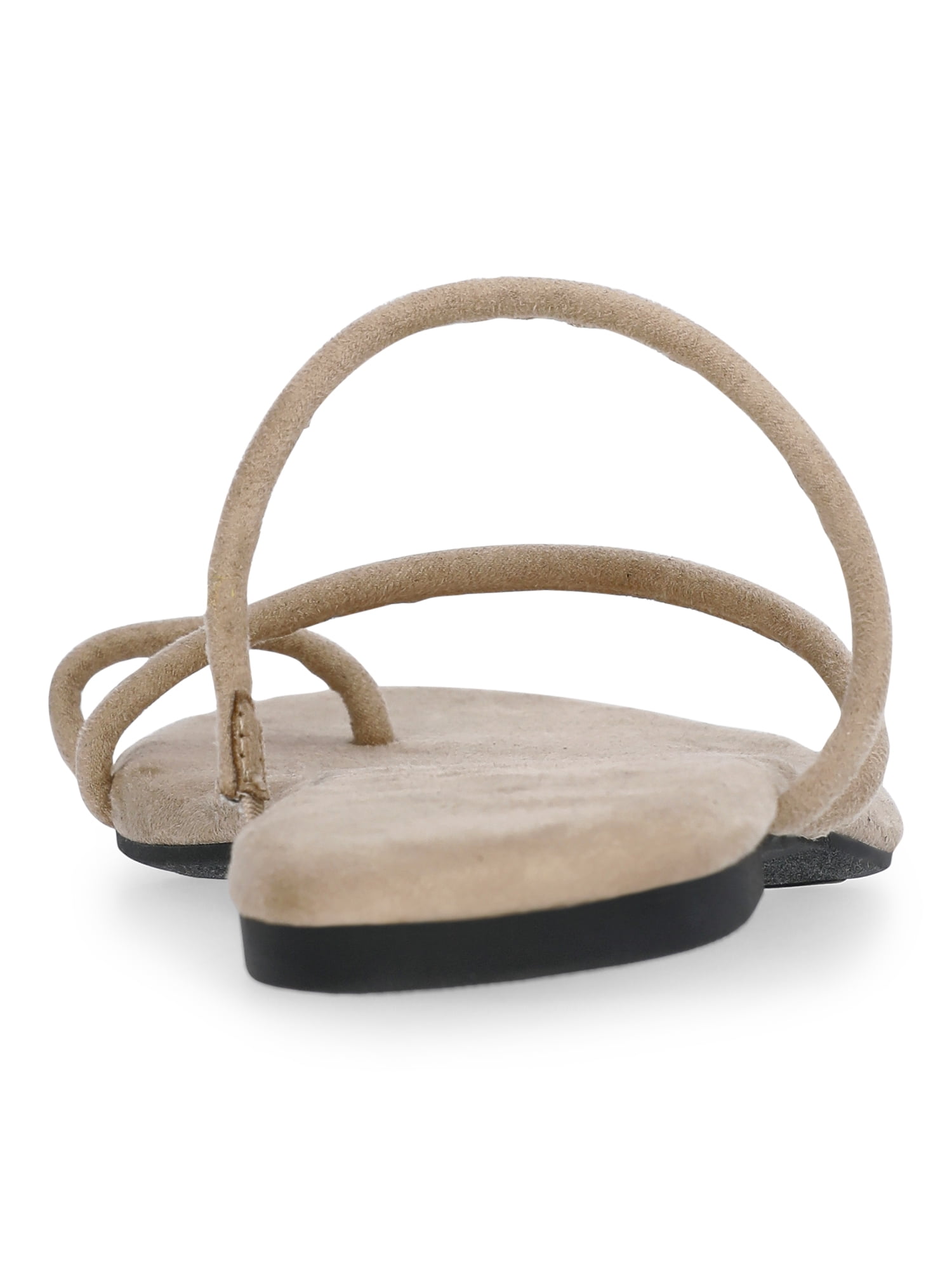 Time and Tru Women's Faux Suede Barely There Toe Loop Sandals