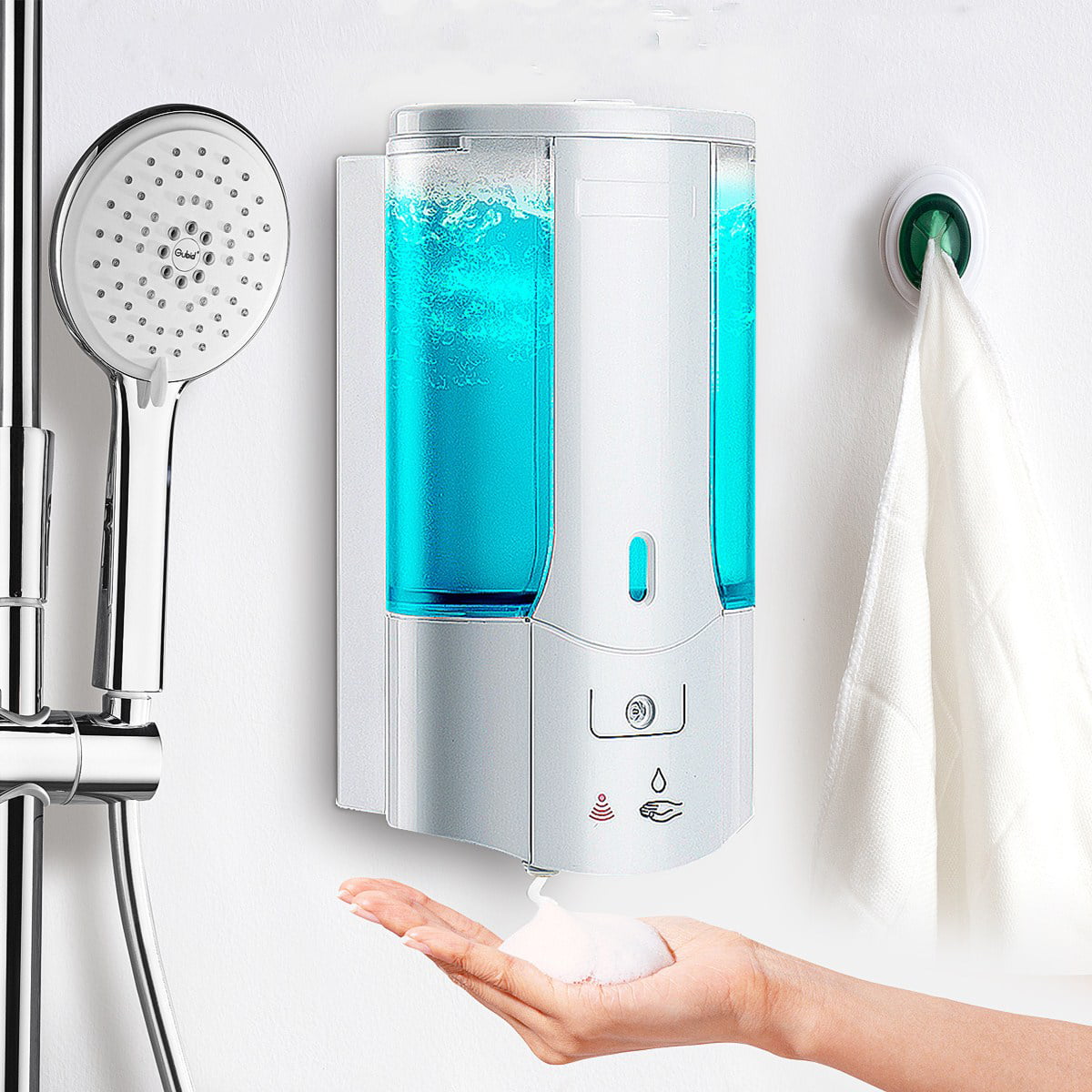 450mL Wall Mounted Automatic Infrared Sensor HandFree Soap Dispenser Bathroom for Home Office