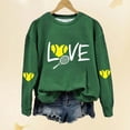 thumbnail image 5 of Baberdicy Sweatshirt for Women, Women's Love Tennis Casual Hoodie Long Sleeve Sweatshirts Soft Printed Shirts Women's Winter Sweatshirt Tops Pullover Sweaters for Women Green, 5 of 6