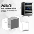 thumbnail image 7 of 24" Wine Cooler Refrigerator Dual Zone 54 Bottle Capacity, Seamless Reversible Doors,Shelves Stainless Steel Edged, Built-in or Freestanding Wine Cooler for Home and Kitchen, 7 of 7