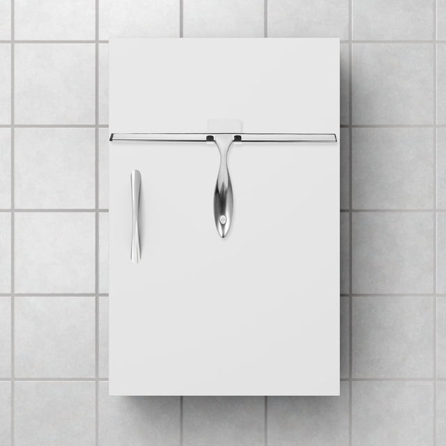 Hytrove Squeegee Para De Ducha Y En Color Plata Con Mango Ergonómico Y Gancho