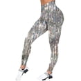 thumbnail image 3 of WILLBEST Pantalones de Yoga Con Estampado Mardi Para Mujer, Brillantes, de Cintura Alta, Largos, Para Entrenamiento, Cómodos, Elásticos, Para Correr y Gimnasio. Mediana, 3 of 4