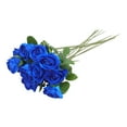 thumbnail image 6 of STRANDCHIC Cloth and Plastic Blue Roses, Realistic Touch for Home and Event Decoration, 12Pcs, 6 of 8