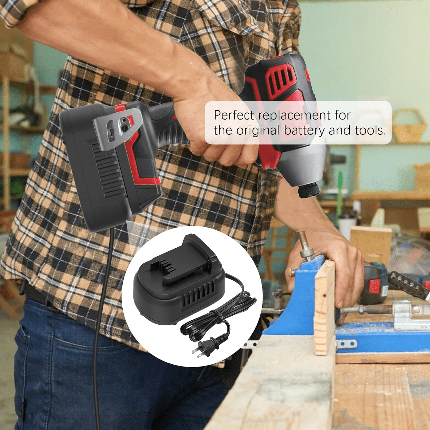 500W AC to DC Converter for Mil*wau*kee 18V Cordless Tools, 110V to 20V AC/DC Adapter Power Supply, AC Plug Transformer Adapter