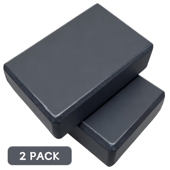 Yoga Blocks Set of 2, EVA Foam Exercise Blocks for Yoga and Pilates, Non-Slip Support Bricks, Gray