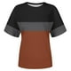 thumbnail image 3 of Camiseta de manga corta con cuello redondo y rayas para mujer - Tejido de punto transpirable - Informal/para el día a día - Tallas S-XXXL, 3 of 3