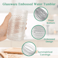 thumbnail image 3 of GPED 14 oz Vintage Hobnail Drinking Glasses ,Hobnail Glass Cups Set of 6, Embossed Water Tumbler, Cups for Kitchen, Beaded Glassware, Highball Glasses for Whiskey, Juice, Water, Beer, 3 of 7