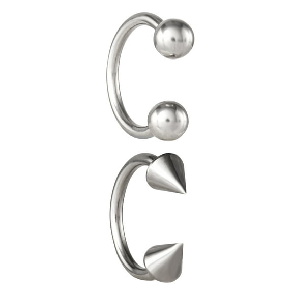 Body Jewelry Adult Women's 14G Stainless Steel Horseshoe Value Pack – 4 Horseshoes, 2 Ball Beads, 2 Cone Beads