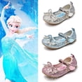 thumbnail image 2 of Disney primavera nuevas niñas zapatos de cristal de fondo suave niña niños elsa princesa zapatos de cuero de fondo plano bebé solo shoes33-Insole 20cm Gao Jinjia LED, 2 of 2