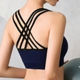 thumbnail image 2 of SHENGYUAN Sport Bras for Women High Support Womens Rimless Yoga Running Cross Straps Underwear Sports Bra With Pads Navy,L, 2 of 5