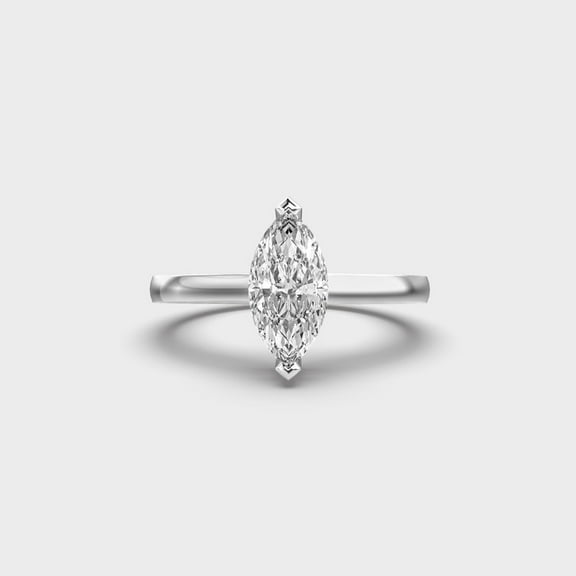 1 Carat Beautiful IGI Certified Lab Grown Diamond Engagement Ring for Women 10K White Gold | Marquise Cut Lab Created Solitaire Diamond Rings | Size 7 Diamond-Capitals