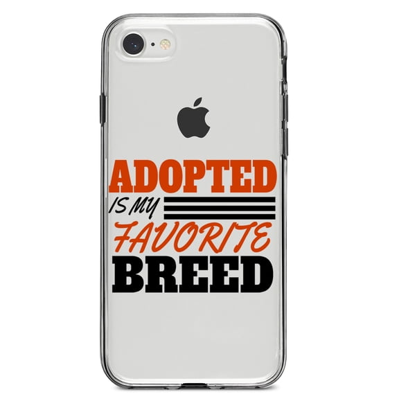 DistinctInk Clear Shockproof Hybrid Case for iPhone 7 8 SE (2020 Model) 4.7" Screen TPU Bumper Acrylic Back Tempered Glass Screen Protector - Adopted is My Favorite Breed
