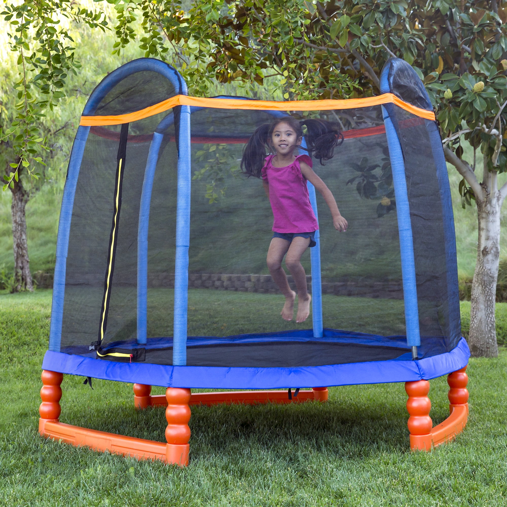 Best Choice Products 7ft Kids Round Mini Trampoline For Indoor Outdoor Use W Safety Net Enclosure Padding Zipper Walmart Com Walmart Com