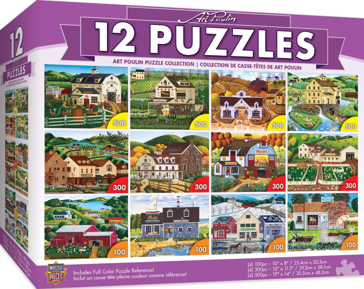 MasterPieces 12 Pack Jigsaw Puzzles Art Poulin 12Pack Bundle