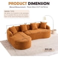 thumbnail image 2 of 99" Curved Sectional Sofa with Chaise, Modern Luxury Chenille Cloud Couch for Living Room, Heavy Duty Oversized Deep Seat 3-Seater, 700lbs/Seat Weight Capacity, No Assembly, Orange, 2 of 13