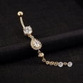 thumbnail image 4 of Sexy Waterdrop Zircon Dangle Navel Belly Button Ring Body Piercing Jewellery, 4 of 4