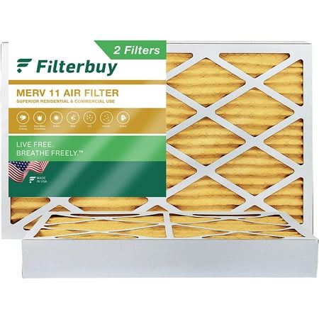

Filterbuy 13x21.5x4 MERV 11 Pleated HVAC AC Furnace Air Filters (2-Pack)