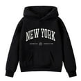 thumbnail image 3 of Tiijoy Girls Casual Sport Hoodie New York Letter Print Hooded Sweatshirt, Sizes 3-4T, 3 of 3