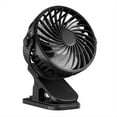 thumbnail image 1 of Mini Ventilador Recargable con Clip Giratorio para Colgar, Portátil, para Oficina, Dormitorio, Exterior, Regalo, Color Negro., 1 of 5