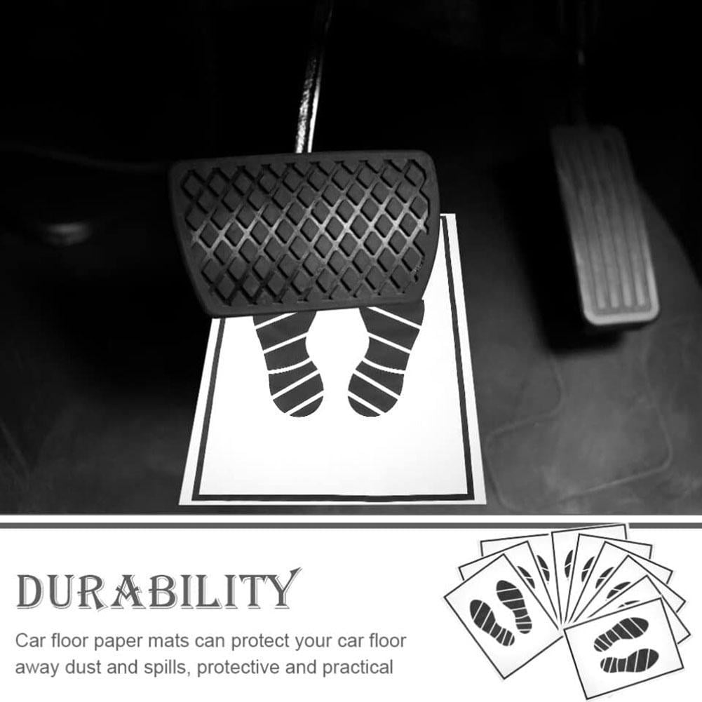 Lot De 25 Tapis De Sol En Papier Pour Voiture - Blanc - 50x38 Cm - Jetables & Pratiques - Protège Les Tapis D'Origine