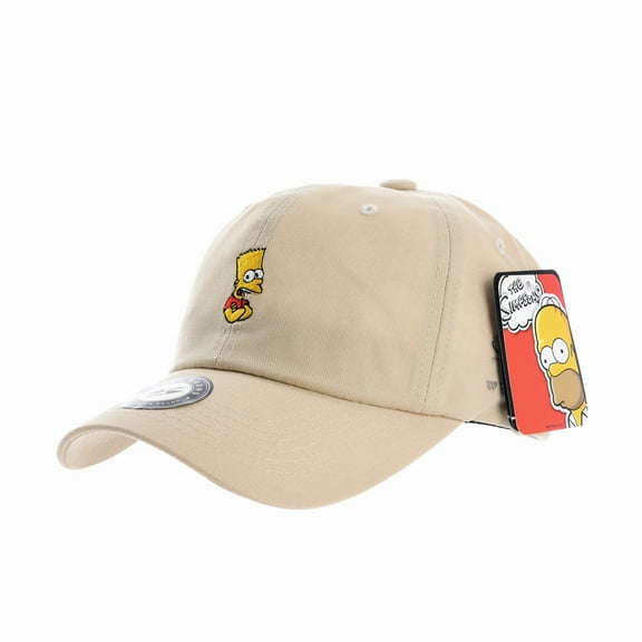 WITHMOONS The Simpsons Ball Cap Crossed Bart Simpson Embroidery HL1867 (Beige)