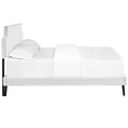 thumbnail image 4 of Corene Full Vinyl Platform Bed with Round Splayed Legs White, 4 of 7