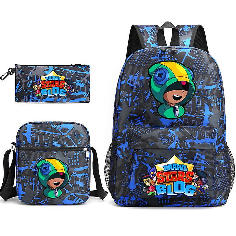 BRAWL STARS Mochila escolar Mochila Estuche para lapices Bolso bandolera Juego de tres piezas 34 Walmart en linea
