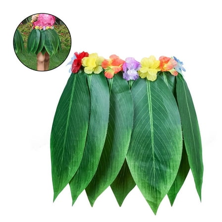 LABSERRON Hawaii Cloth Grass Skirt Green 1Pack Tropical Theme Dance Beach Luau Party Decoration