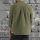 thumbnail image 4 of Camisas Para Hombre Slim Fit Camisas de pana de otoño e invierno para hombre, camisas ligeras abotonadas de Color liso de manga larga informales (Army Green, M), 4 of 7