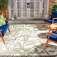 thumbnail image 2 of Safavieh Courtyard Gladwin Botanical Indoor/Outdoor Area Rug, Ivory/Green, 6'7" x 6'7" Square, 2 of 10