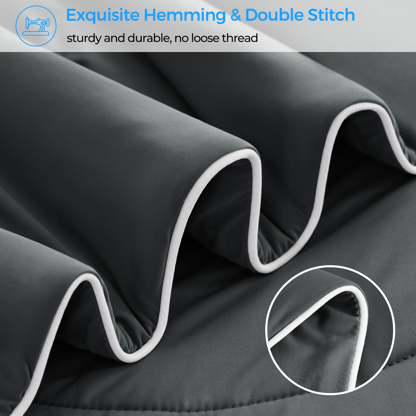 EMONIA Cooling Blanket Queen Size, Double-Sided Cooling Comforter for Hot Sleepers and Night Sweats, Soft Summer Cool Blanket, All-Season Lightweight Bed Comforter (Dark Gray 90"x90")
