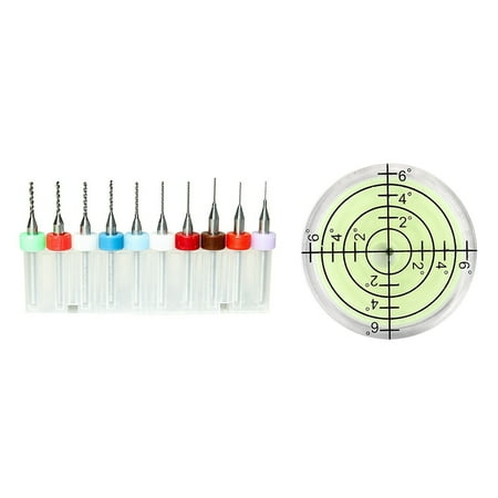 

1 Pcs Bubble Level Round Level & 10 Pcs 0.3Mm-1.2Mm PCB Print Circuit Board Tip Spiral Carbide -Drill Bits