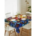 thumbnail image 4 of Blue Red Yellow Tablecloth Rectangle Table Cloth 60x102 , Waterproof Tablecloth Outdoor Table Cloth, Modern Colored Rainbow Stained Glass Washable Table Cover for Kitchen Dining Party, 4 of 8