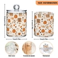 thumbnail image 5 of Yayeee 2 Pack Qtip Holder Bathroom Cotton Swab Canister with Lid Clear Dispenser Set, Orange Fall Pumpkin, 5 of 6