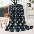 thumbnail image 3 of DarkBlue Cartoon Dinosaurs Space Pattern Blanket,Comfortable Soft Flannel Throw Blanket,All Season,Warm Lightweight Blankets for Sofa Bed Couch Living Room Chair,50"x60", 3 of 4