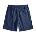 thumbnail image 5 of Mens Casual Shorts Cotton Drawstring 9 inch Waffle Shorts Stretch Elastic Waist Summer Beach Lounge Sweat Shorts Navy XL, 5 of 9