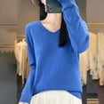 thumbnail image 4 of Plebaso V Neck Sweater for Women Long Sleeve Lightweight Knitted Pullover Womens Solid Color Casual Tops, 4 of 5