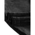 thumbnail image 5 of Allegra K Vestido corto de terciopelo para mujer con cuello Peter Pan y cintura alta con abertura y manga larga Negro L, 5 of 5