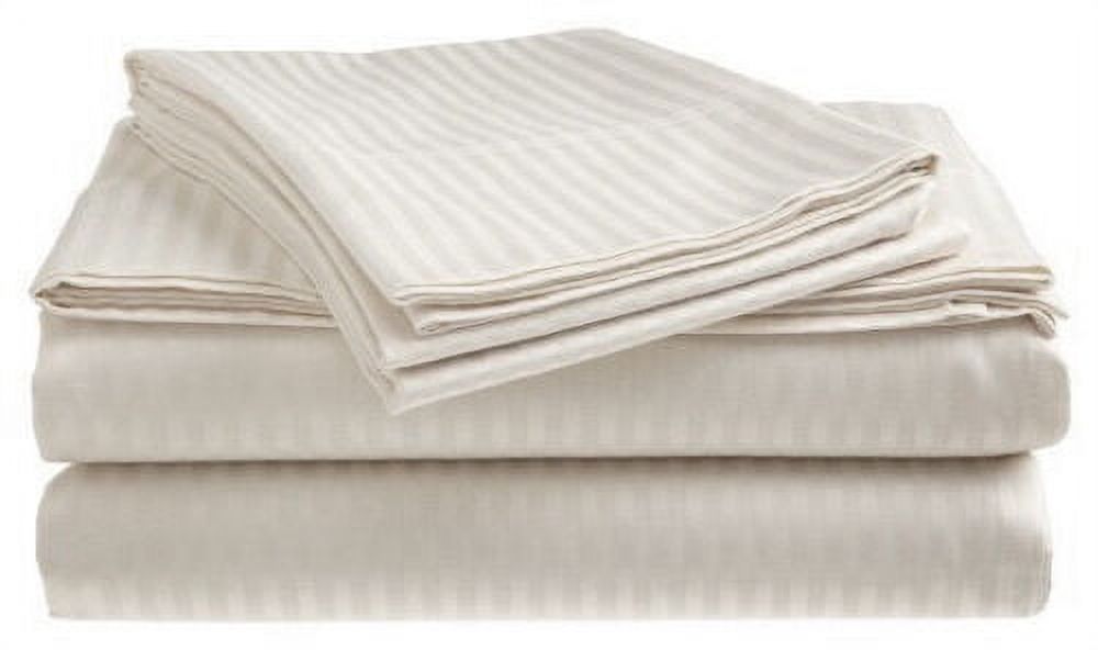 2 PACK:D Hotel , 400 Thread Count 100% Cotton Sateen Sheet Set Dobby Stripe