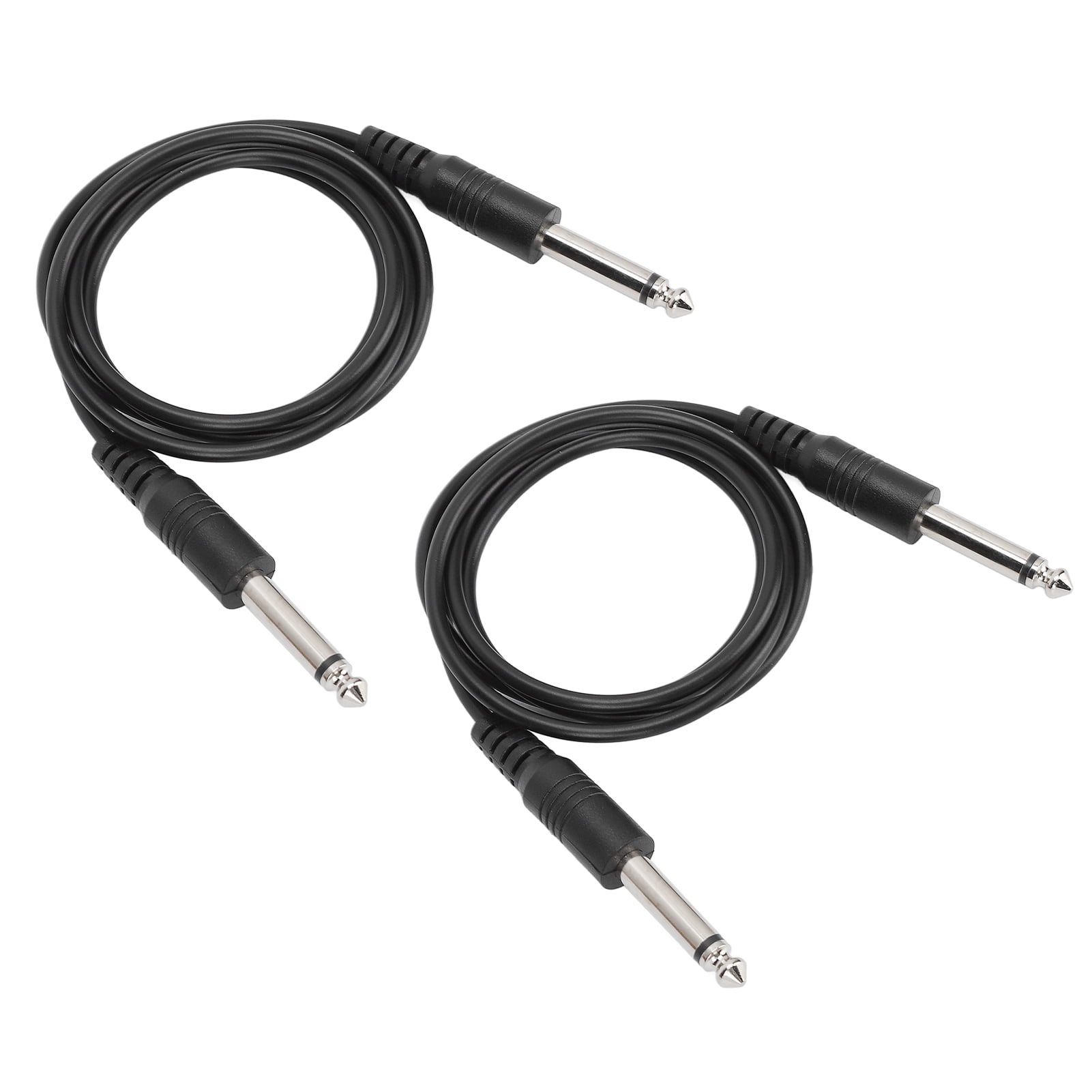 Lot De 2 Câbles Patch Guitare 30 Cm - Connecteurs Angle Droit 6,35 Mm - Pour Pédales D'effet, Basse, Mixeur