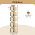 thumbnail image 3 of Costway 2 PCS 5-Tier Rotating Bookshelf 360° Display Rack Dividers & Anti-falling Baffles Natural, 3 of 10