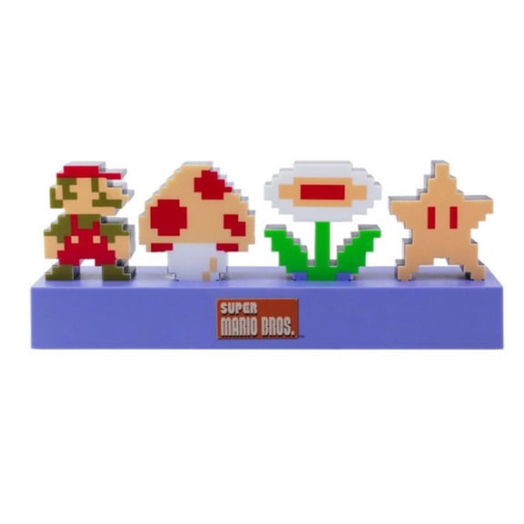 Paladone Super Mario Bros Icons Light, Sound Reactive Mode, Decorative Light Up Super Mario Figure Bedroom Accessories & Decor